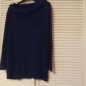 Blue cowl neck sweater
